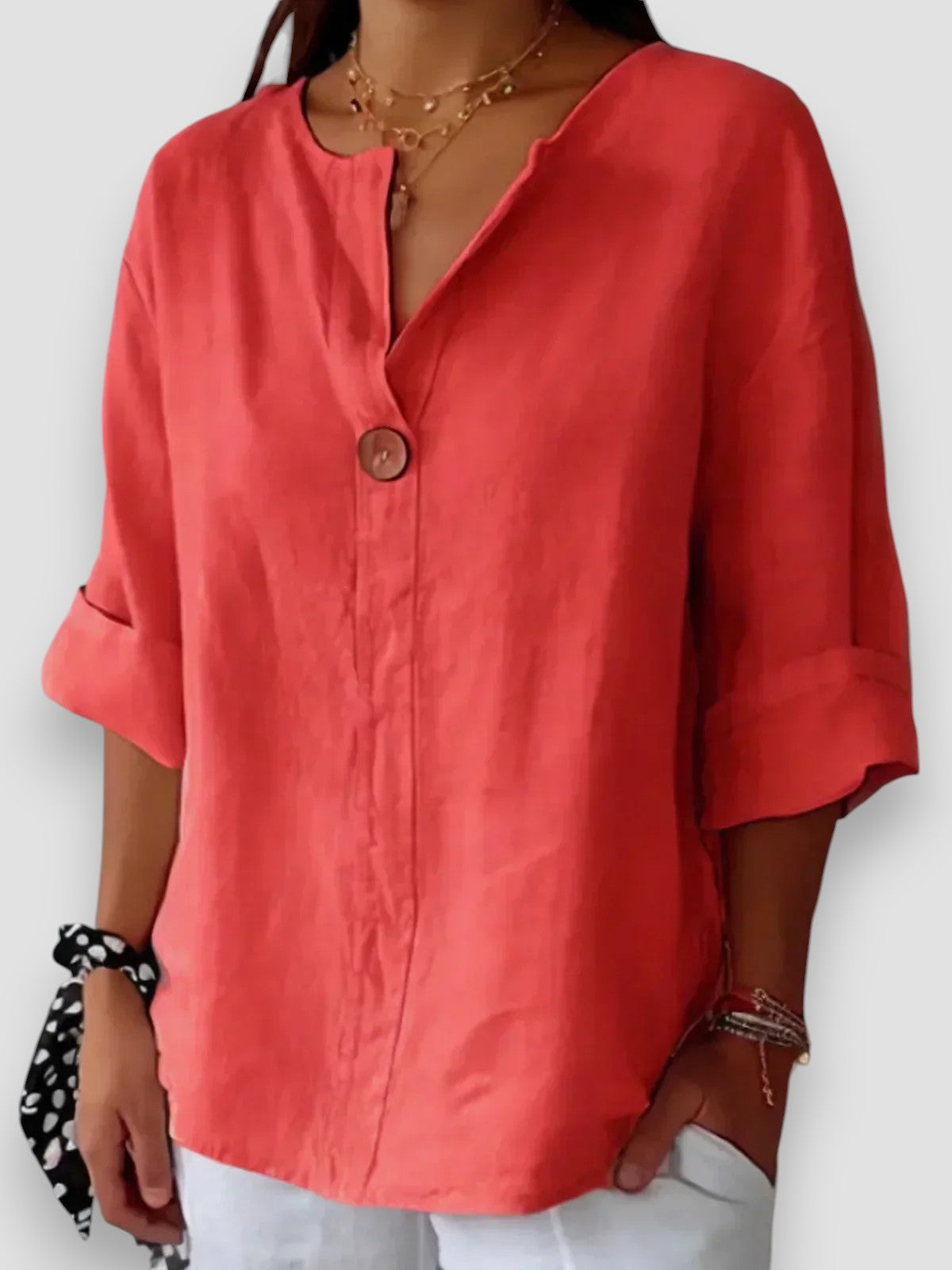 Sofia™ | Afslappet Bluse Med V-hals