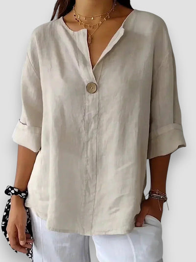 Sofia™ | Afslappet Bluse Med V-hals