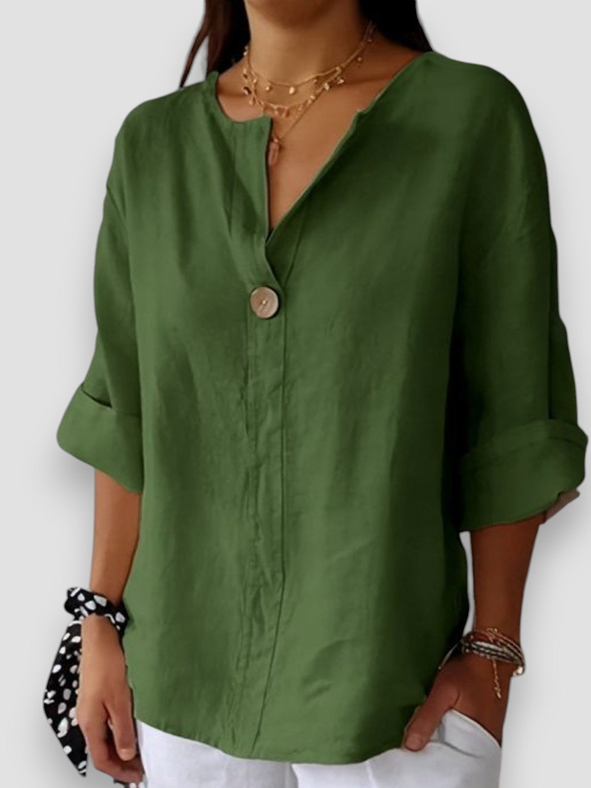 Sofia™ | Afslappet Bluse Med V-hals