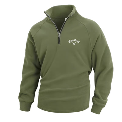 Callaway Heritage bomuldstrøje med halv lynlås