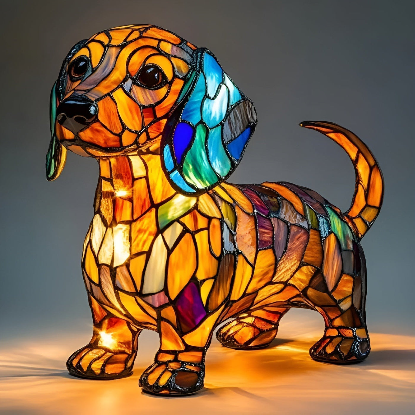 Fjolle - Glasmalet Lampe