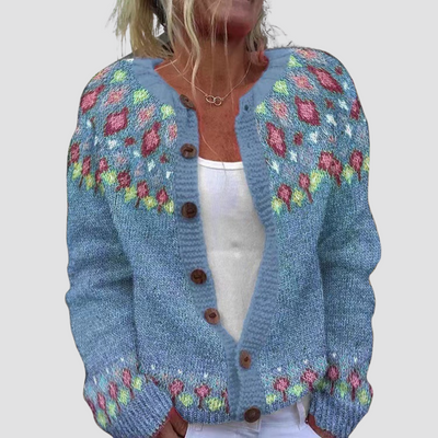 Elva™ | Løsstrikket Cardigan med Mønster