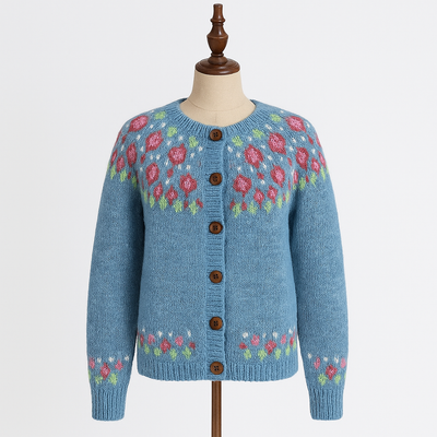 Elva™ | Løsstrikket Cardigan med Mønster