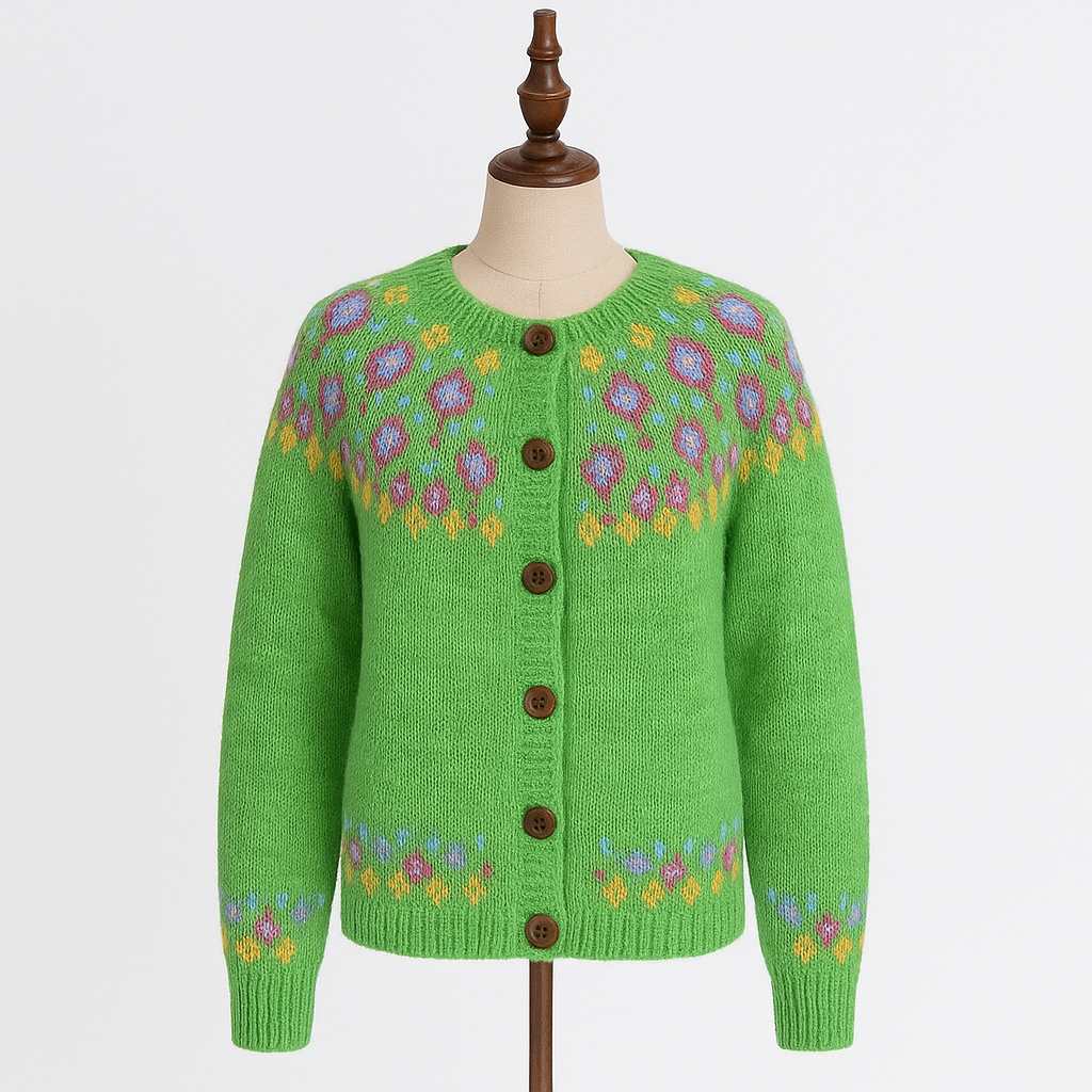 Elva™ | Løsstrikket Cardigan med Mønster