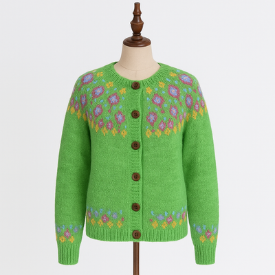 Elva™ | Løsstrikket Cardigan med Mønster