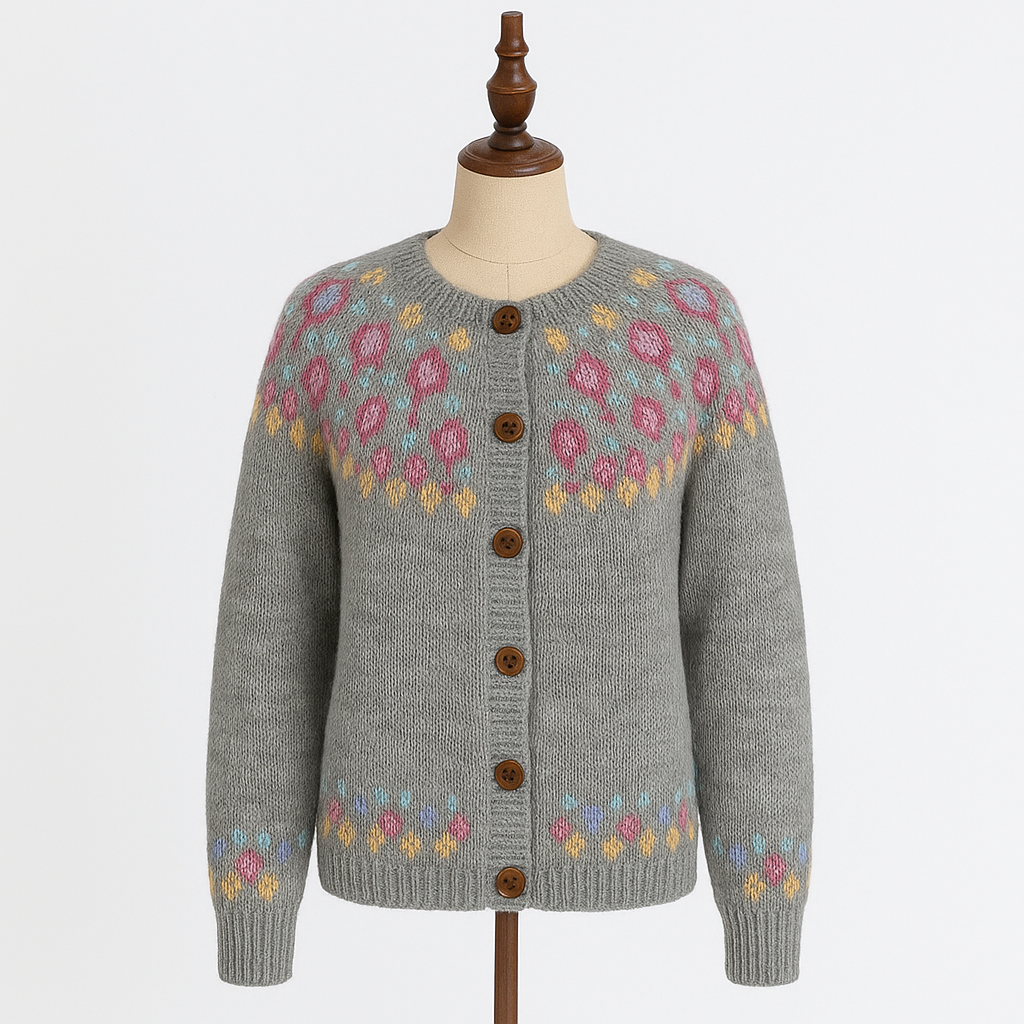 Elva™ | Løsstrikket Cardigan med Mønster