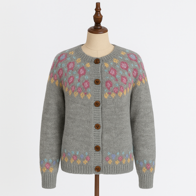Elva™ | Løsstrikket Cardigan med Mønster