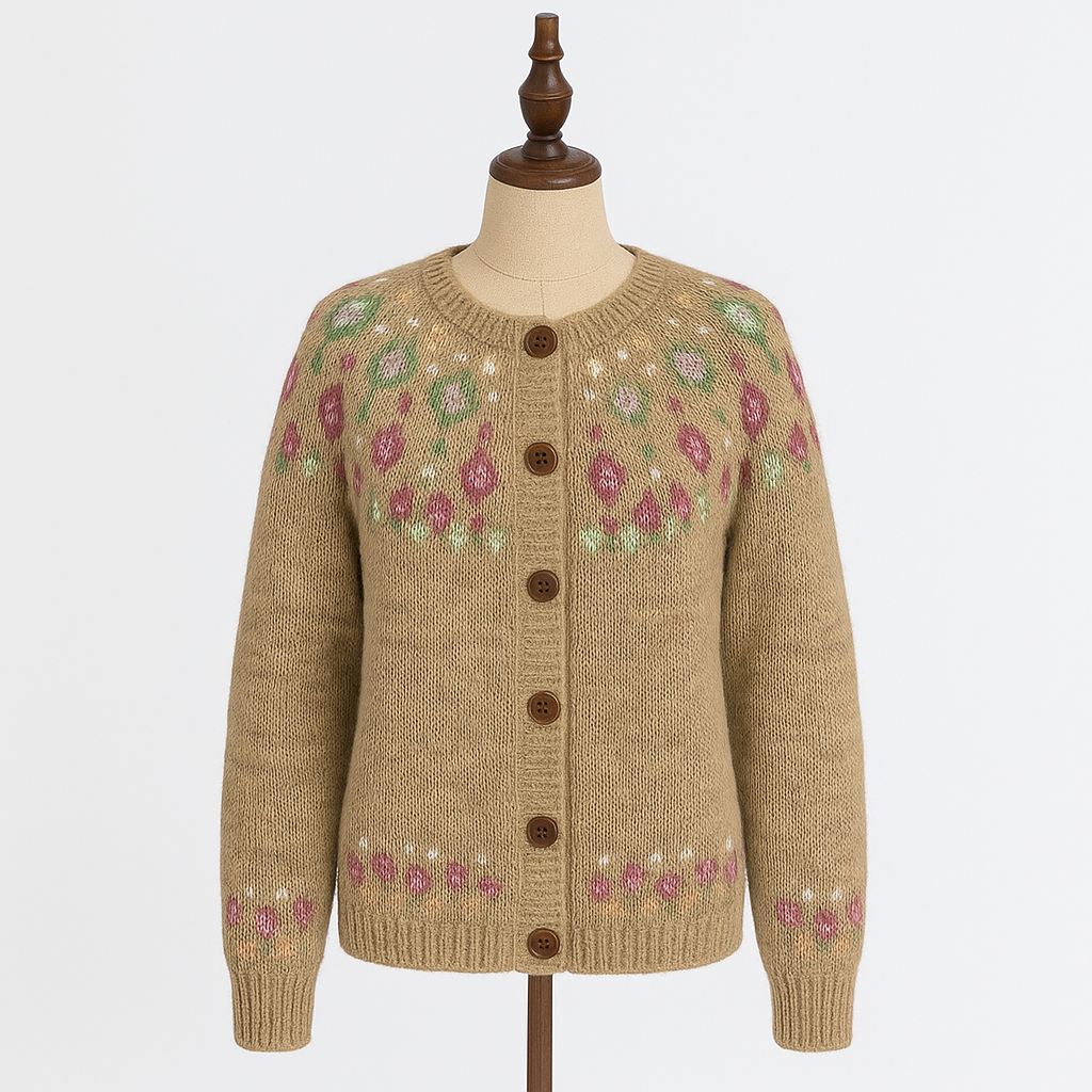 Elva™ | Løsstrikket Cardigan med Mønster