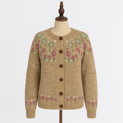 Elva™ | Løsstrikket Cardigan med Mønster