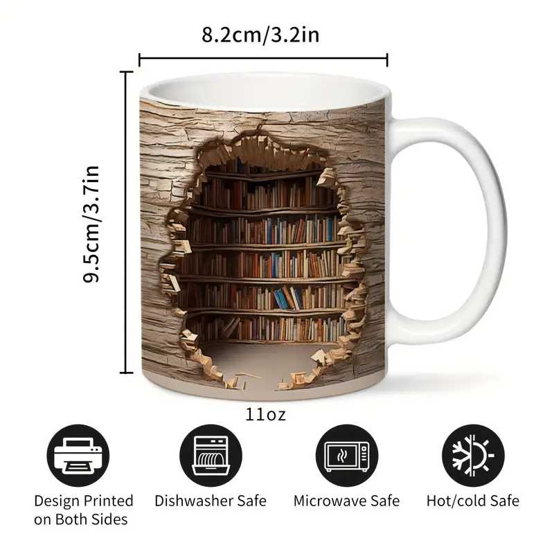 Magisk varmeskiftende biblioteksudsigtskrus - Forsvindende bogreolkaffekop