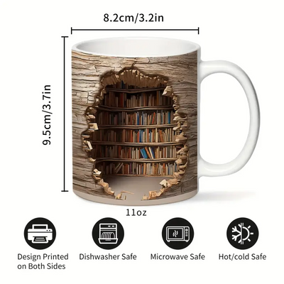 Magisk varmeskiftende biblioteksudsigtskrus - Forsvindende bogreolkaffekop