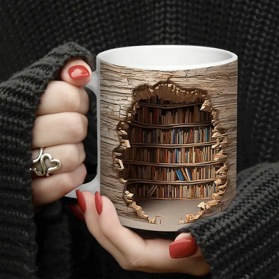 Magisk varmeskiftende biblioteksudsigtskrus - Forsvindende bogreolkaffekop