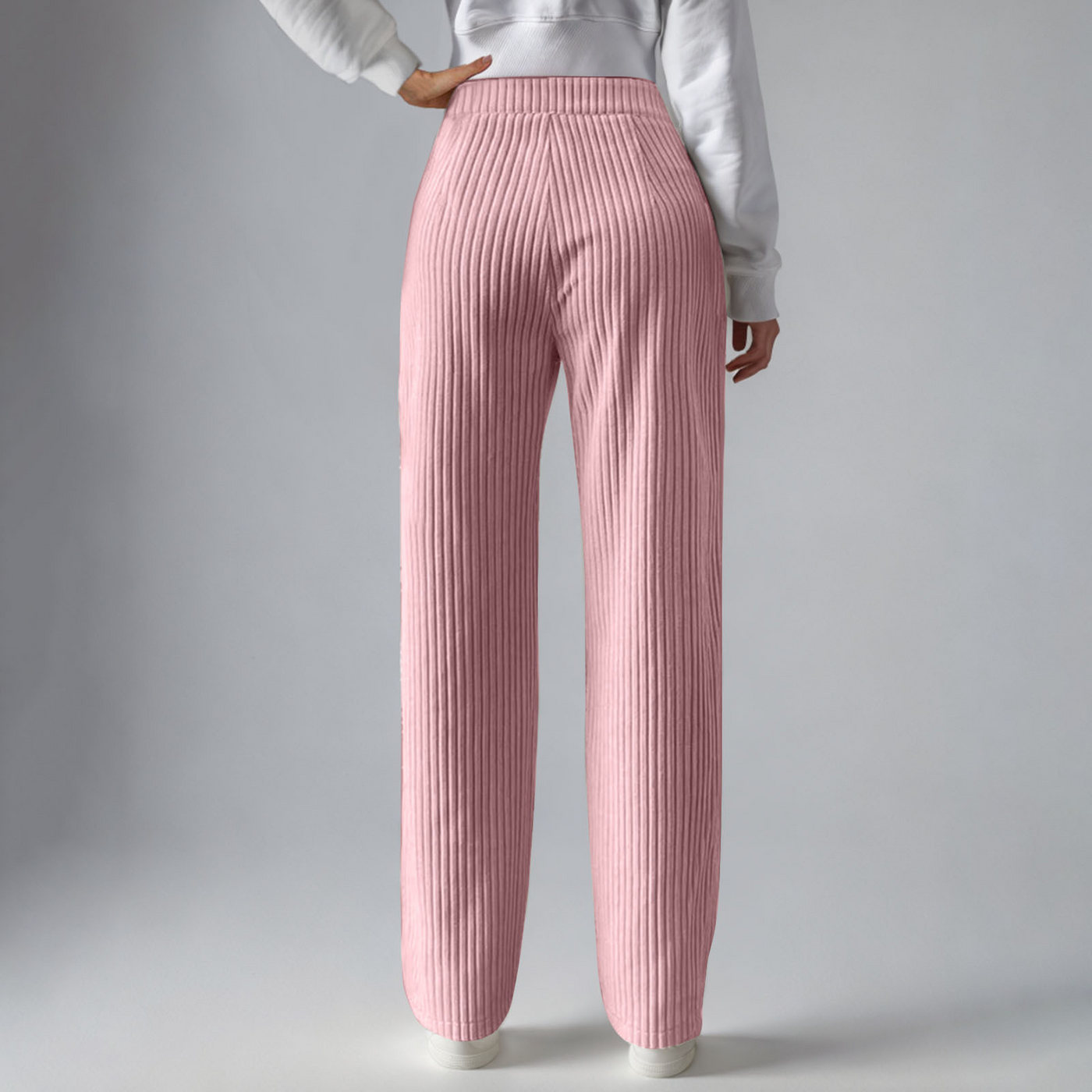 Everly - Ribstrikkede joggingbukser