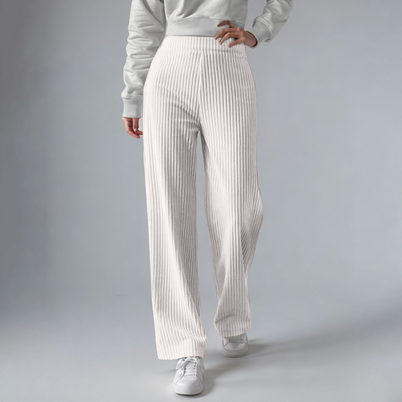 Everly - Ribstrikkede joggingbukser