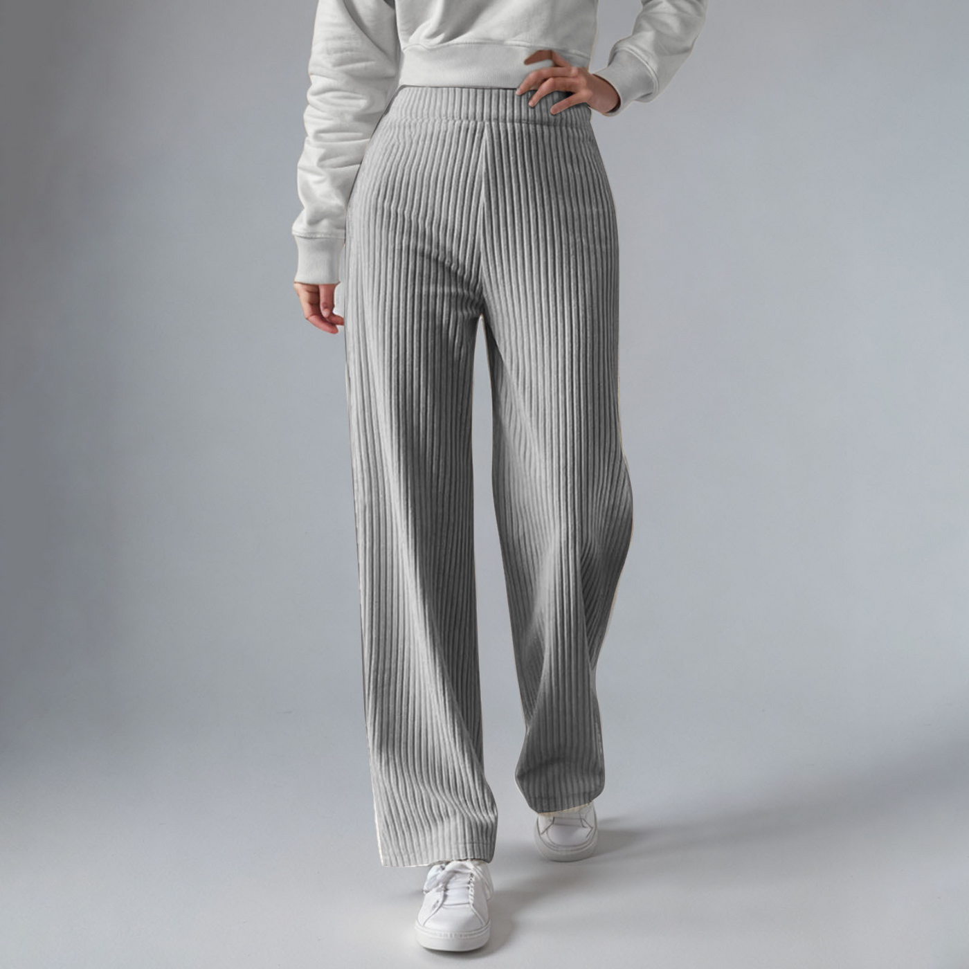 Everly - Ribstrikkede joggingbukser