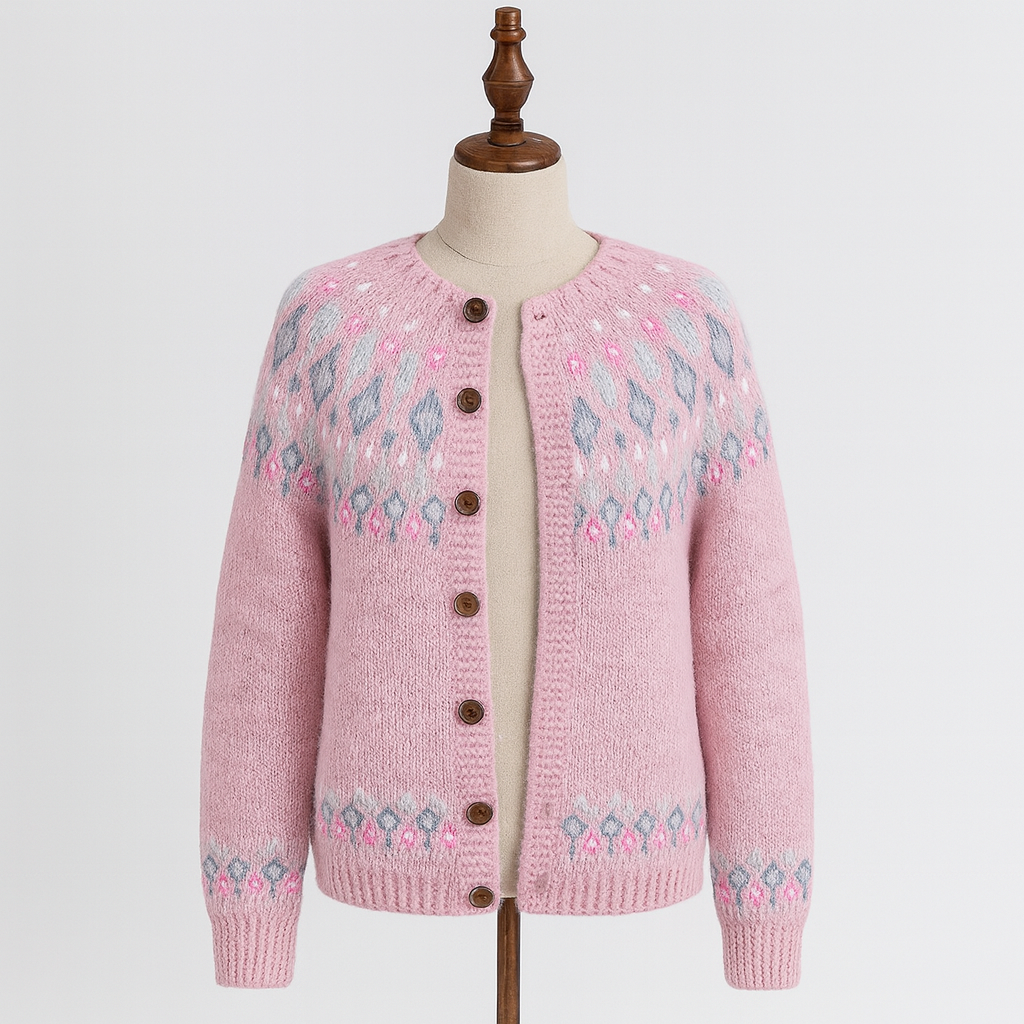 Elva™ | Løsstrikket Cardigan med Mønster