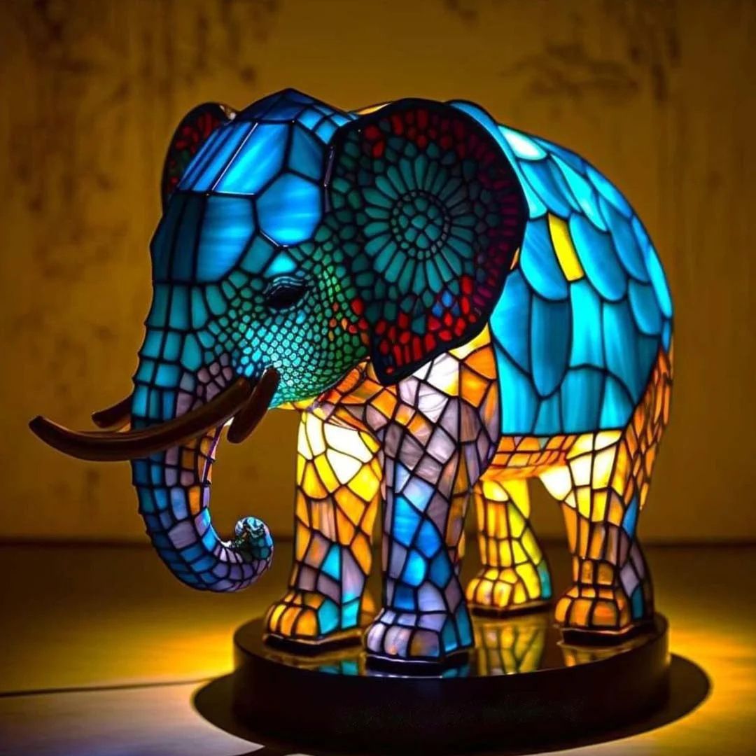 Dumbo - Glasmalet Lampe