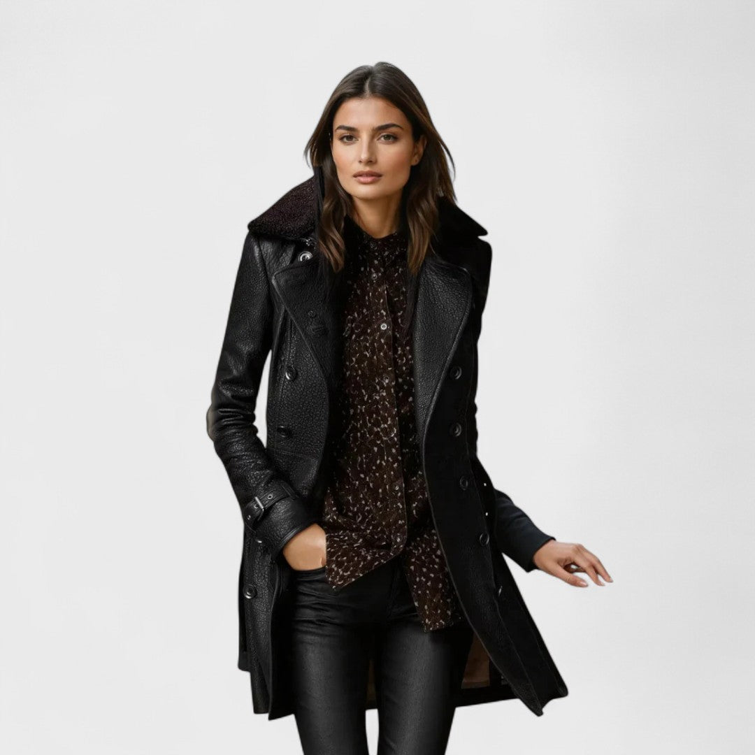 Marie | Elegant 3/4 Læderfrakke