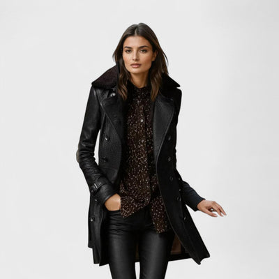 Marie | Elegant 3/4 Læderfrakke