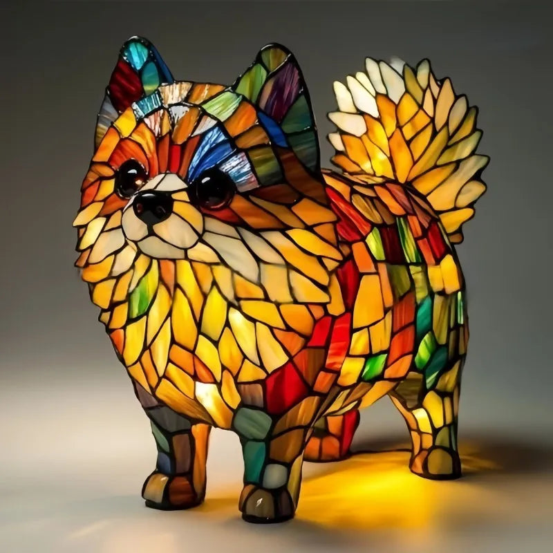 Bimse- Glasmalet Lampe
