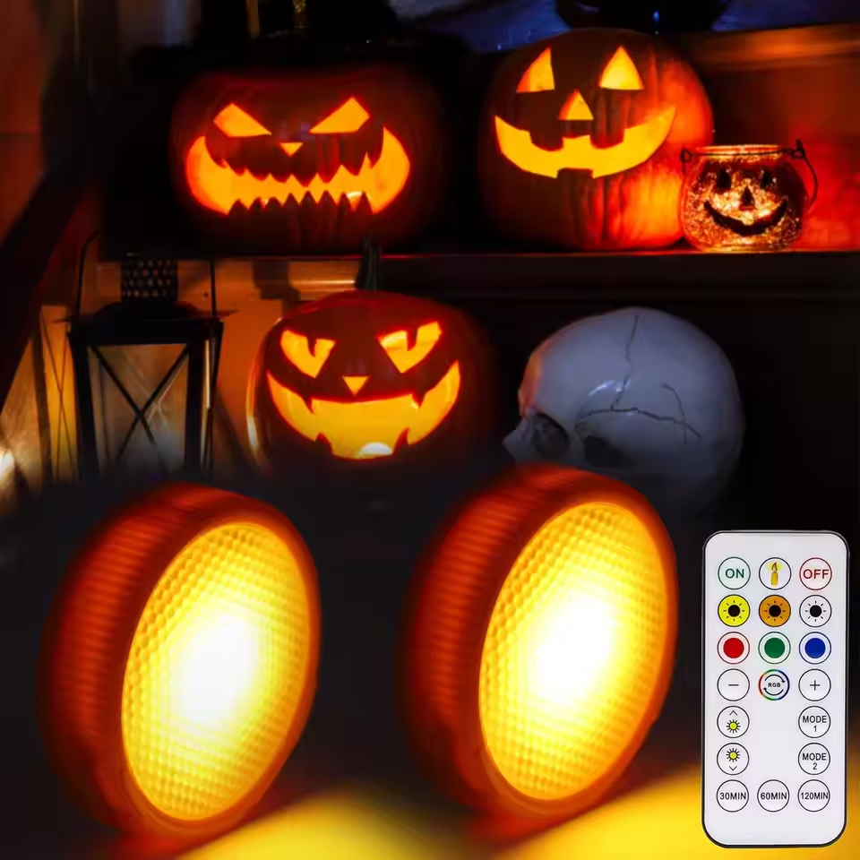 GlowJack – 2-pak LED-græskarlys med farverig charme