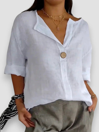 Sofia™ | Afslappet Bluse Med V-hals