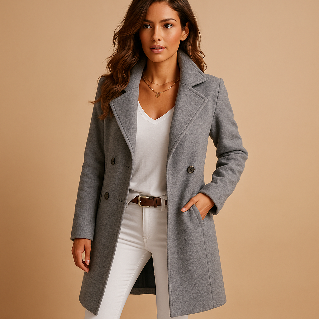 Dfina - Elegante Cappotto Lungo Con Abbottonatura