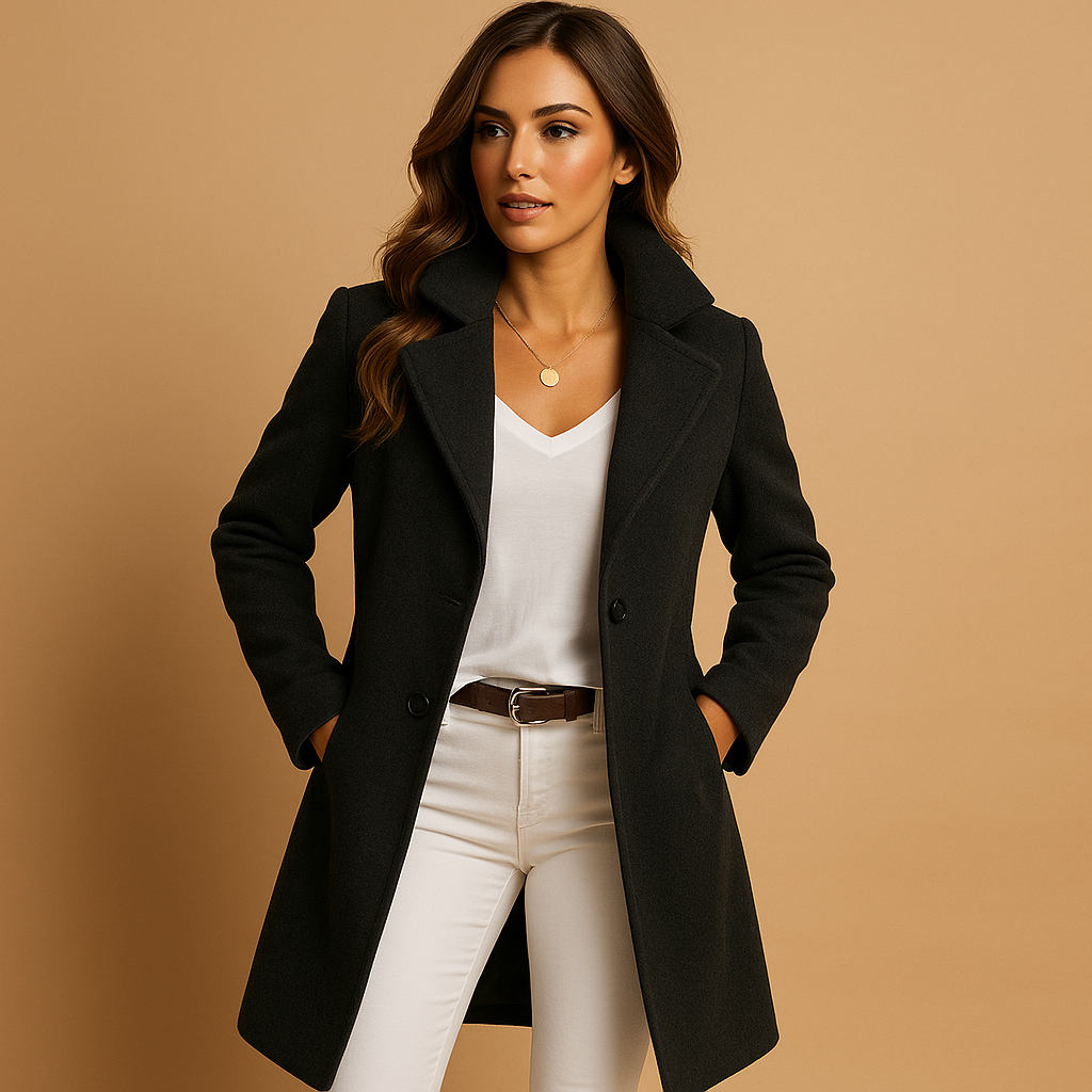 Dfina - Elegante Cappotto Lungo Con Abbottonatura