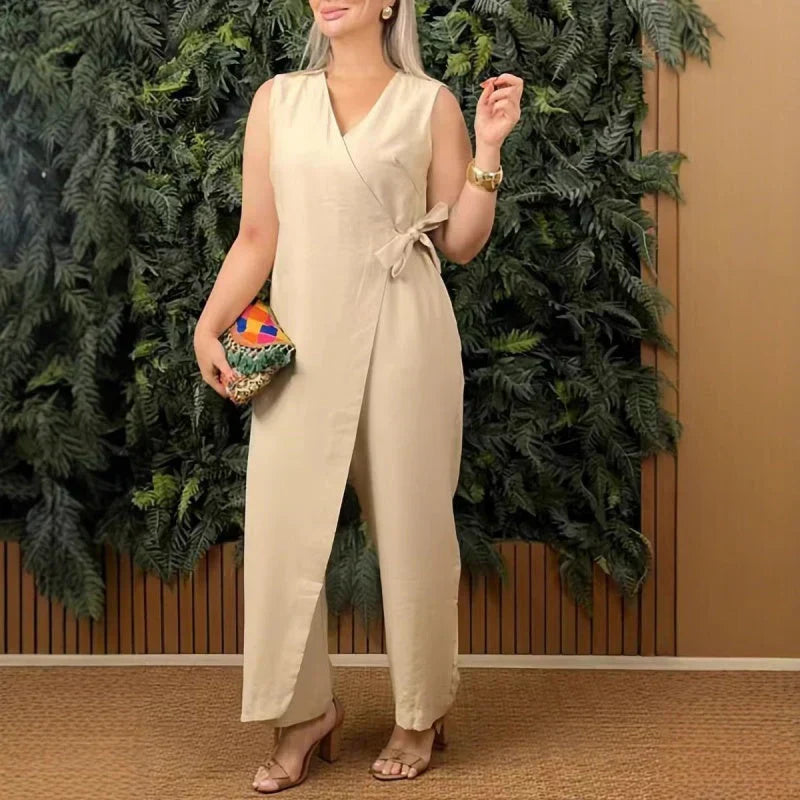 Elegant Jumpsuit med Krydsdetalje
