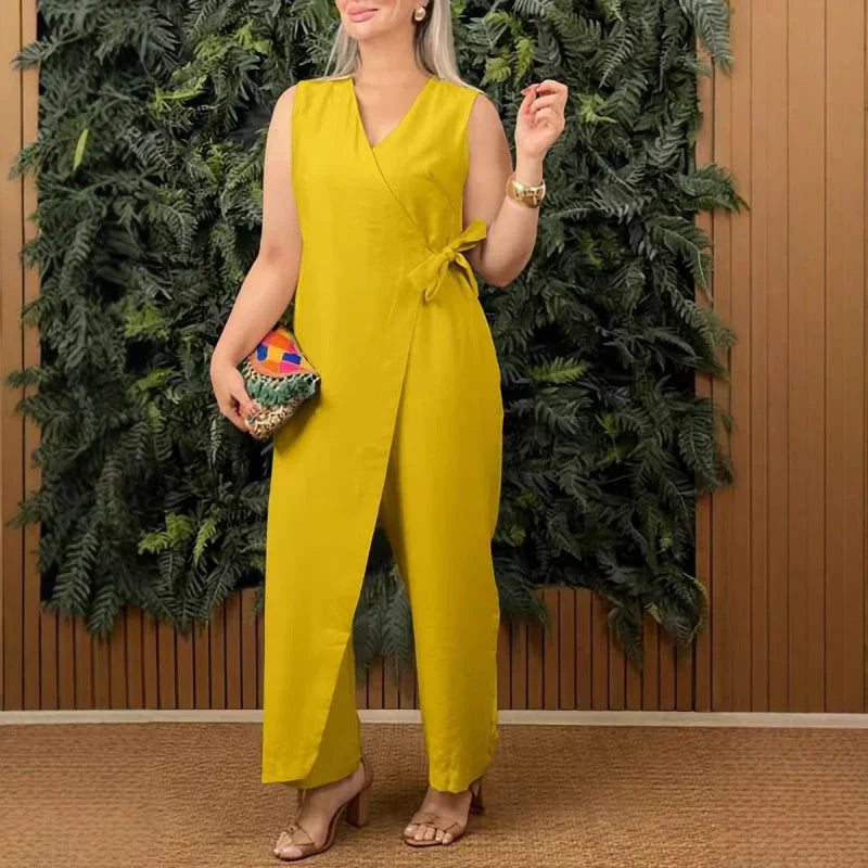 Elegant Jumpsuit med Krydsdetalje